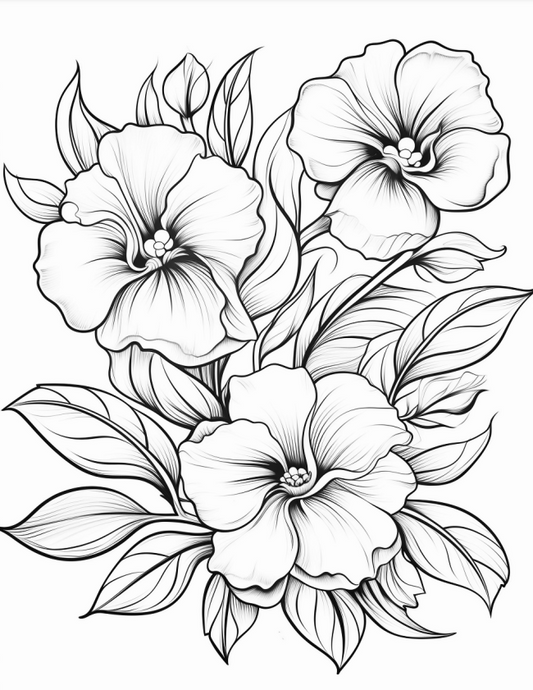 Flower Coloring in Pages - 100 Pages