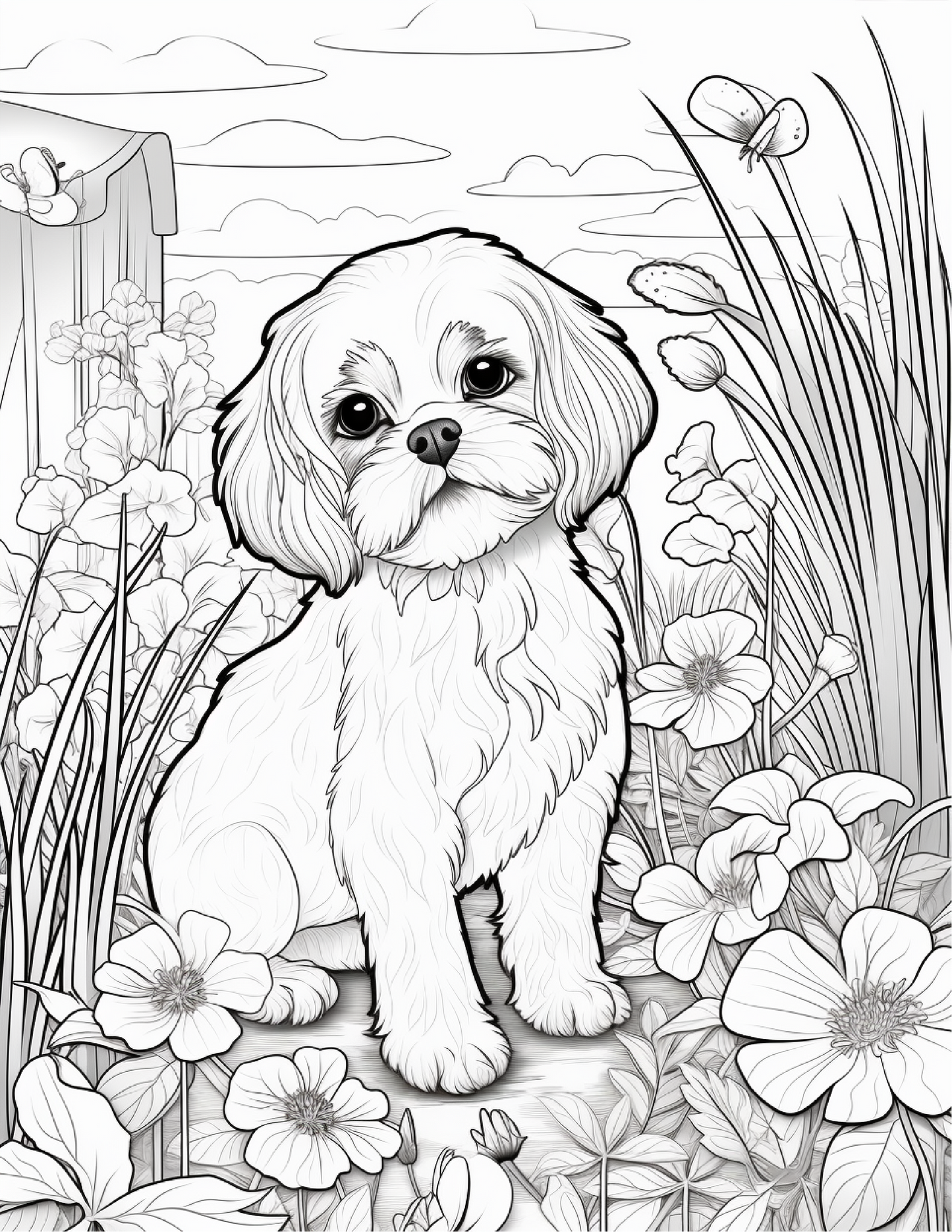 Realistic Dog Coloring In Pages - 160 Pages