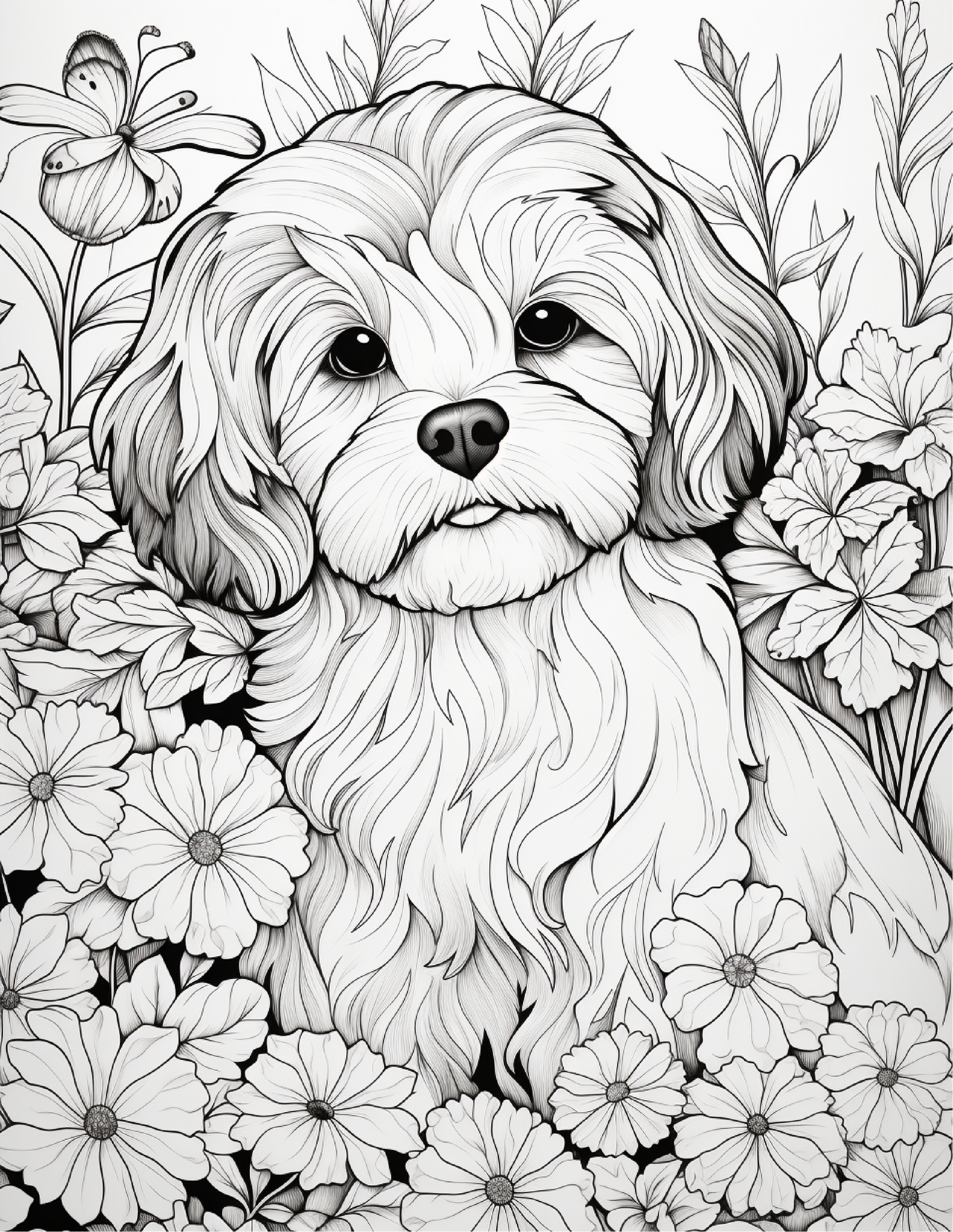 Realistic Dog Coloring In Pages - 160 Pages